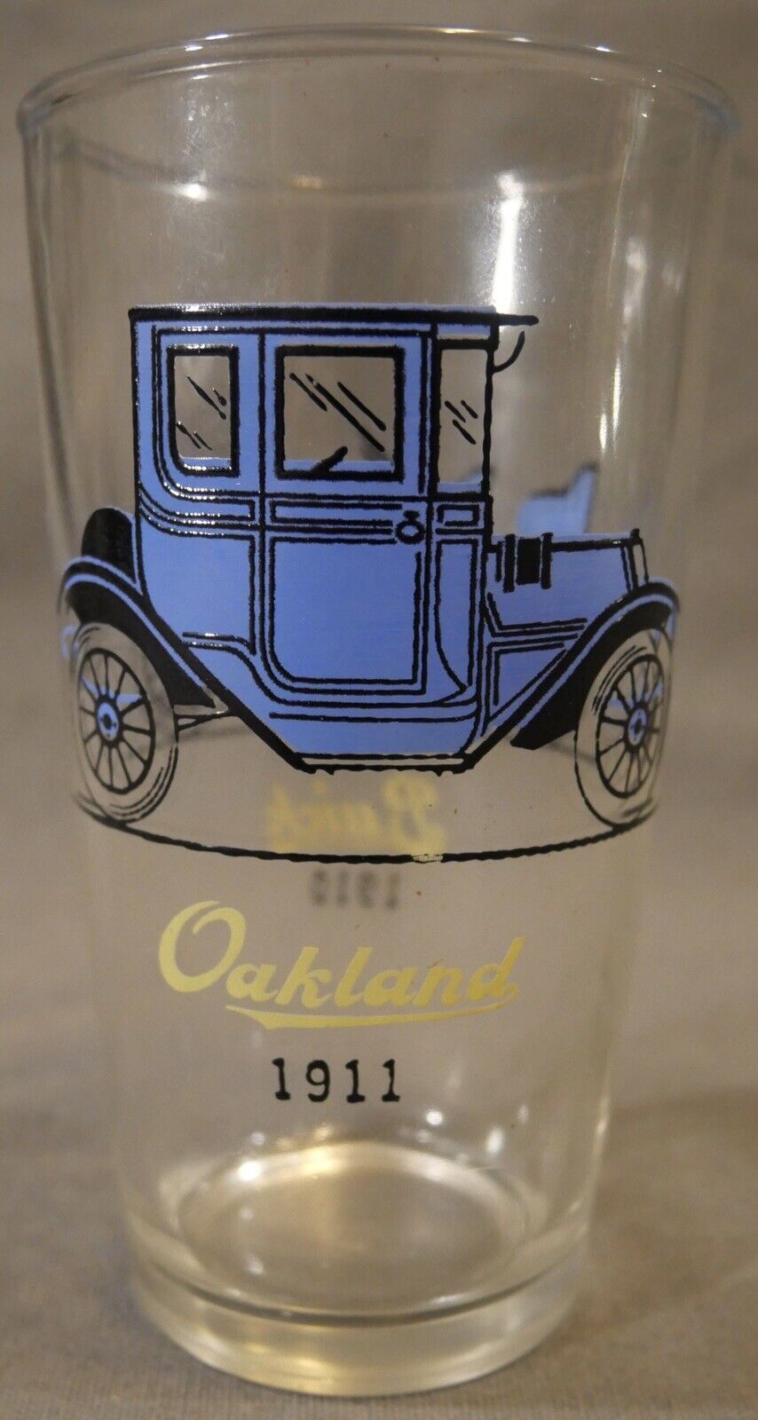 Vintage 1950's Hazel Atlas Classic Cars Glass (1910 Buick/1911 Oakland)