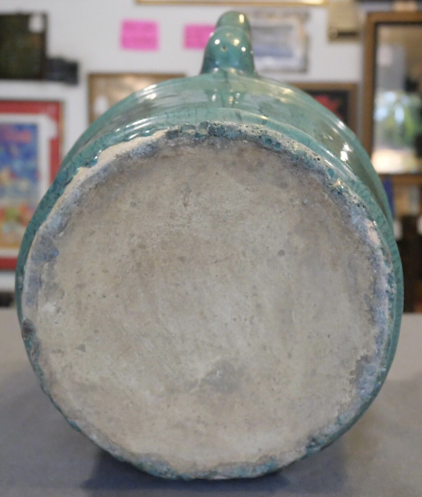 Early 20th Century Chinese Green Glazed Shiwan Pottery Well Bucket Form Water Pot
