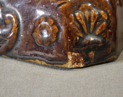 Pair of Circa 1860 American Pottery Rockingham Glaze Spaniel Doorstops/Mantel Dogs