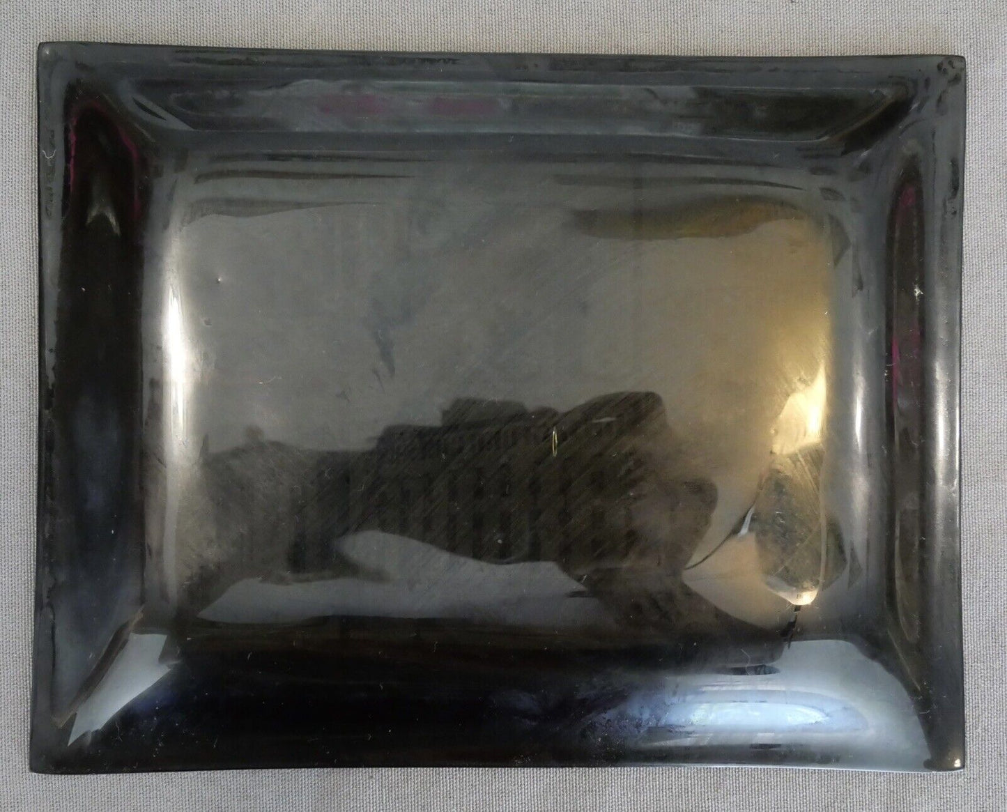 Vintage 1970's American Trucking Association Goodyear Smoked Glass Trinket Tray